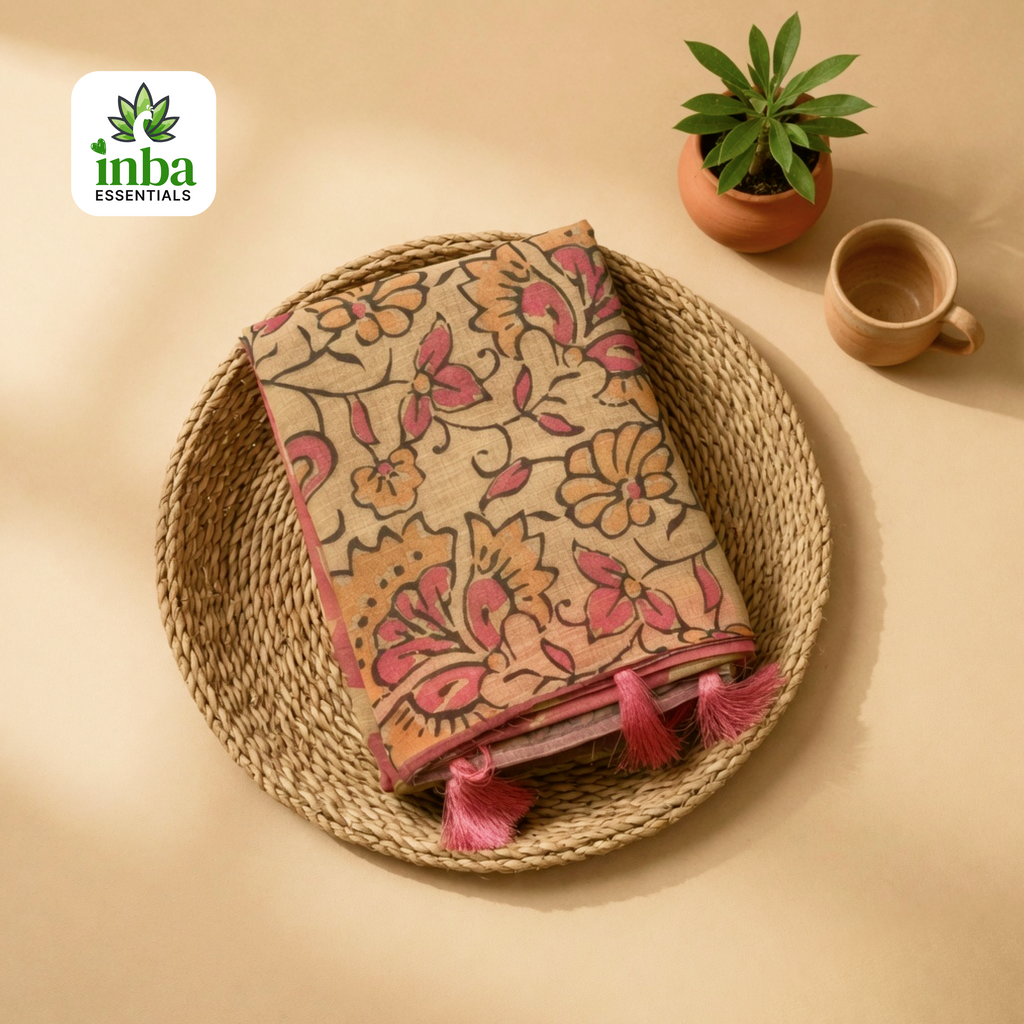Floral Printed Saree – Simple & Elegant