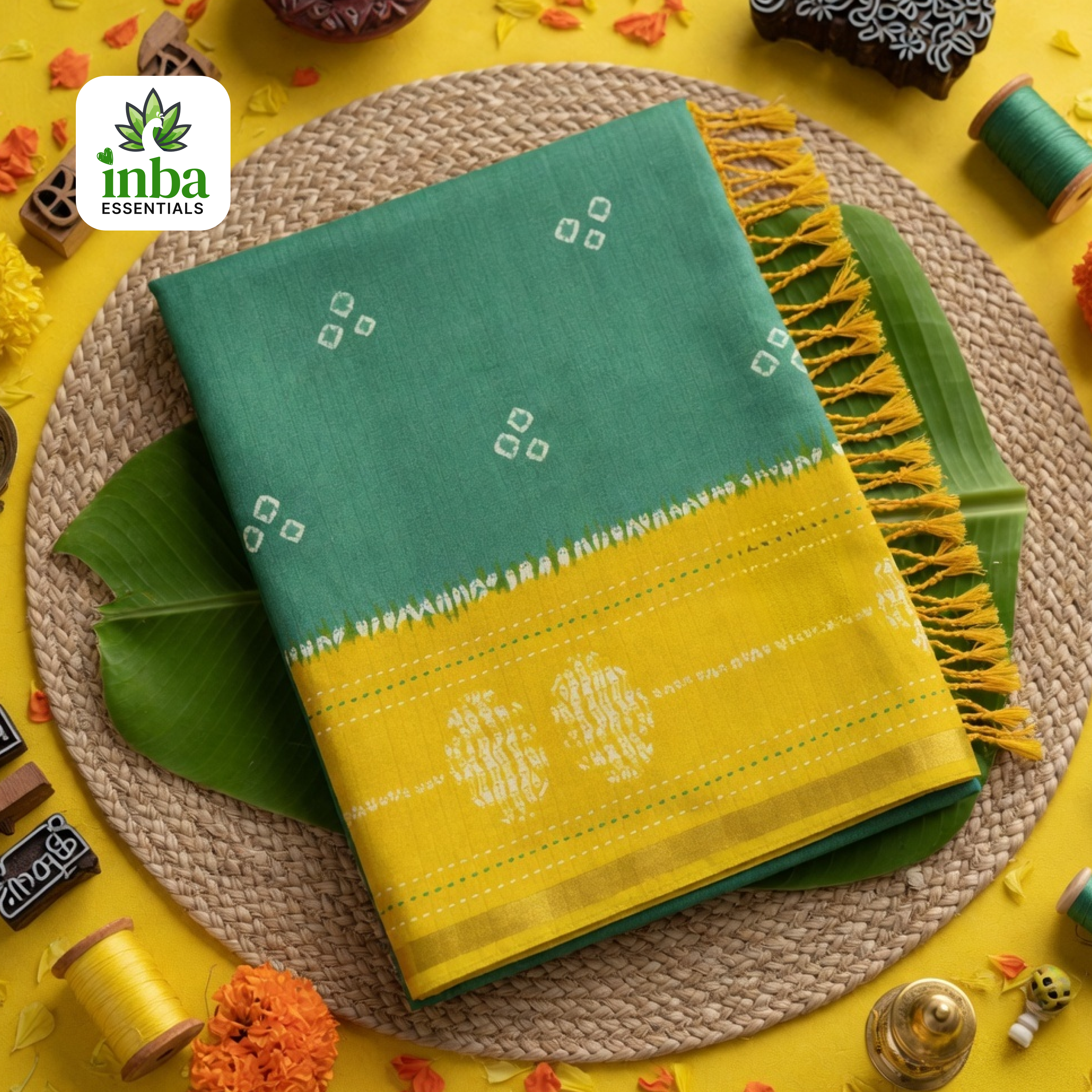 Green & Yellow Saree