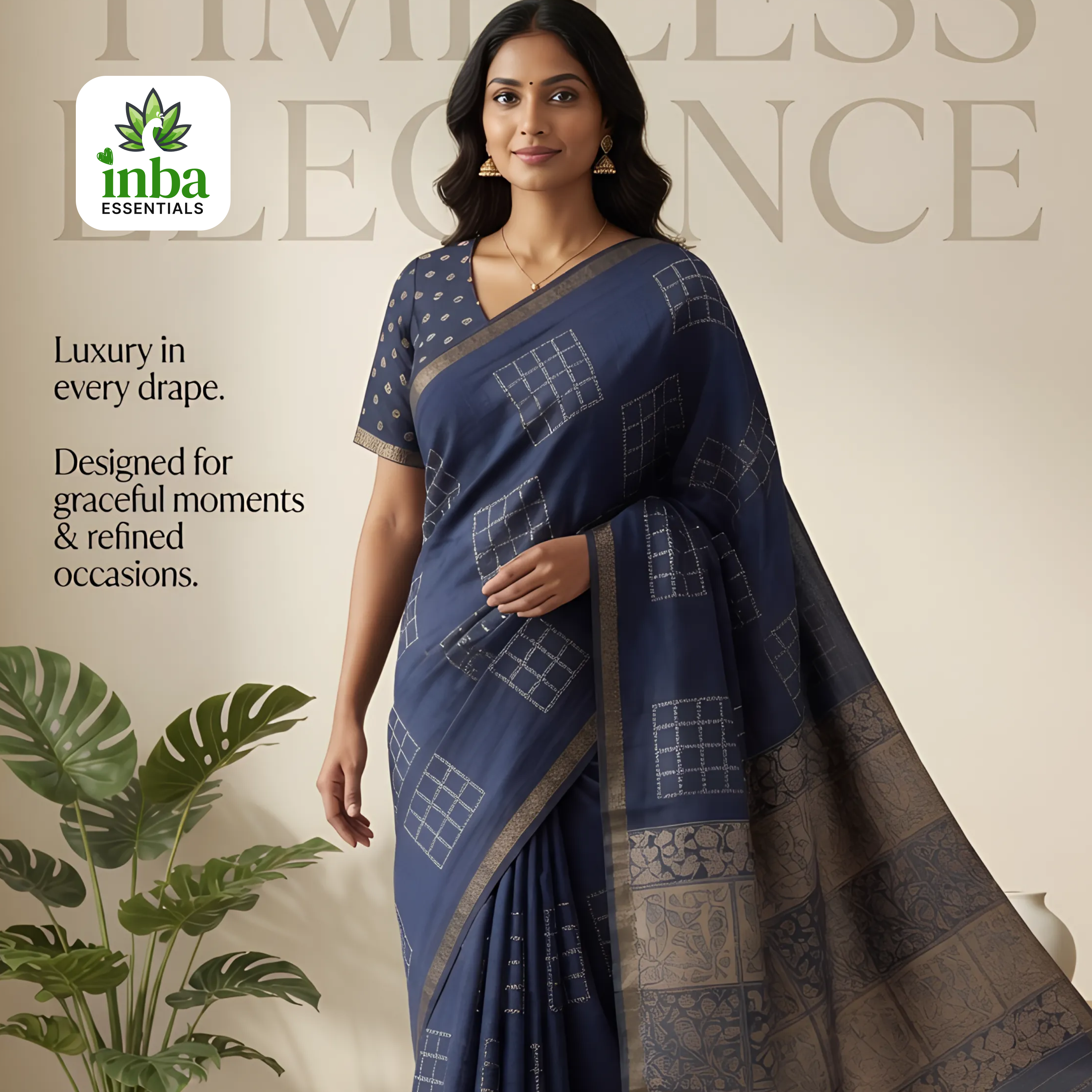 Navy Blue Traditional Saree
