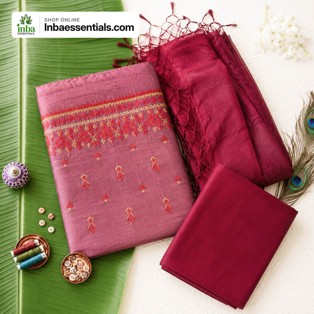 Mauve Embroidered Chudithar