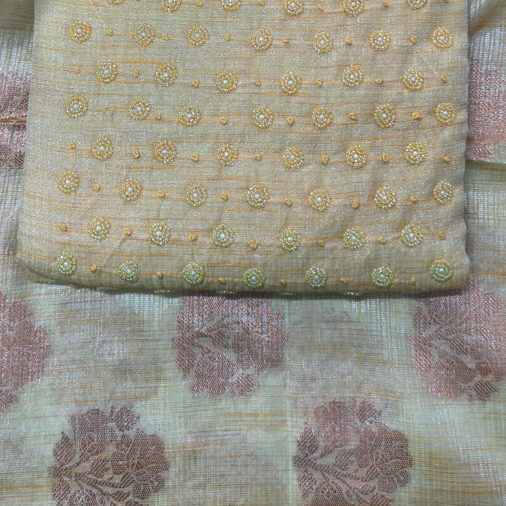 Soft Gold Textured Chudithar
