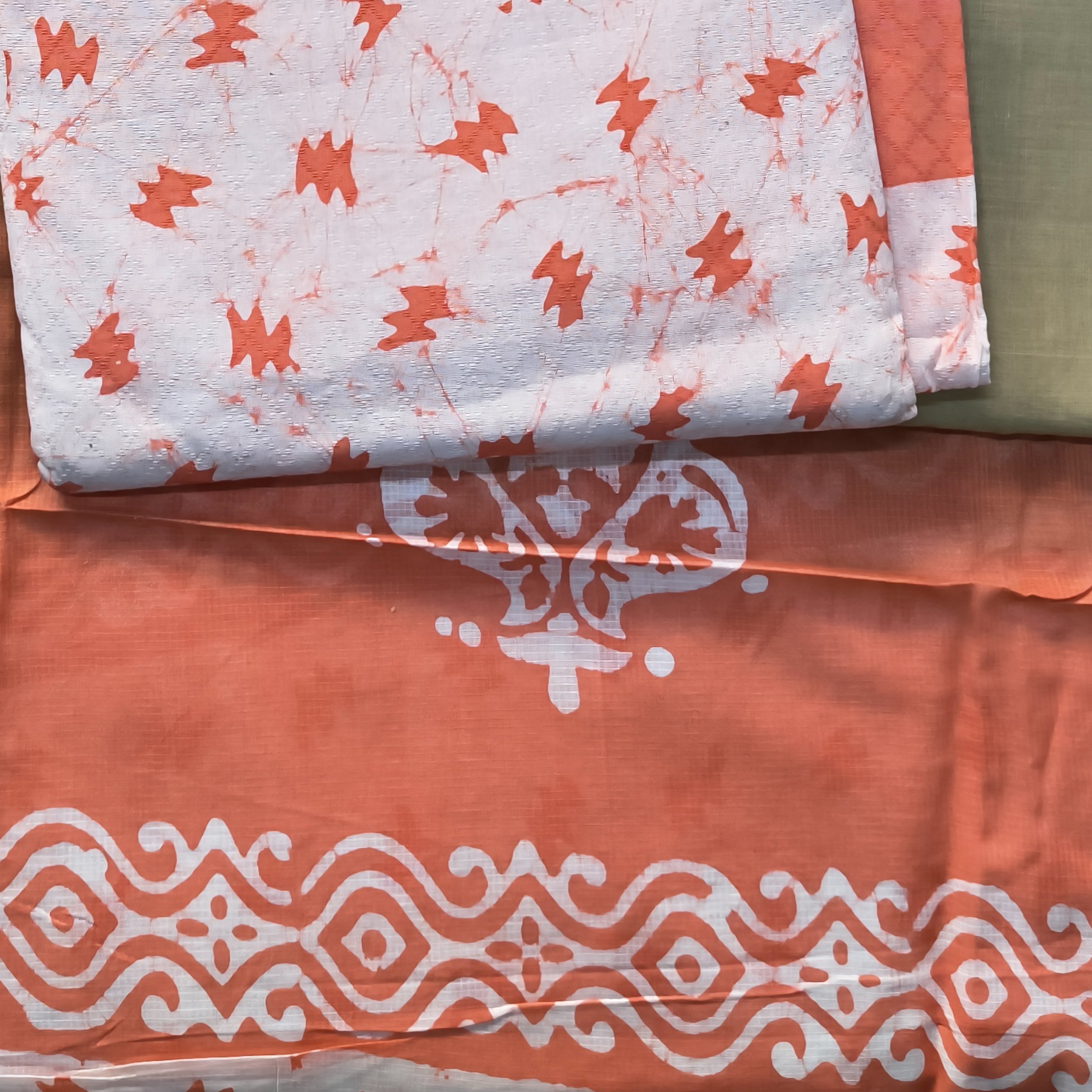 Peach & Beige Printed Chudithar