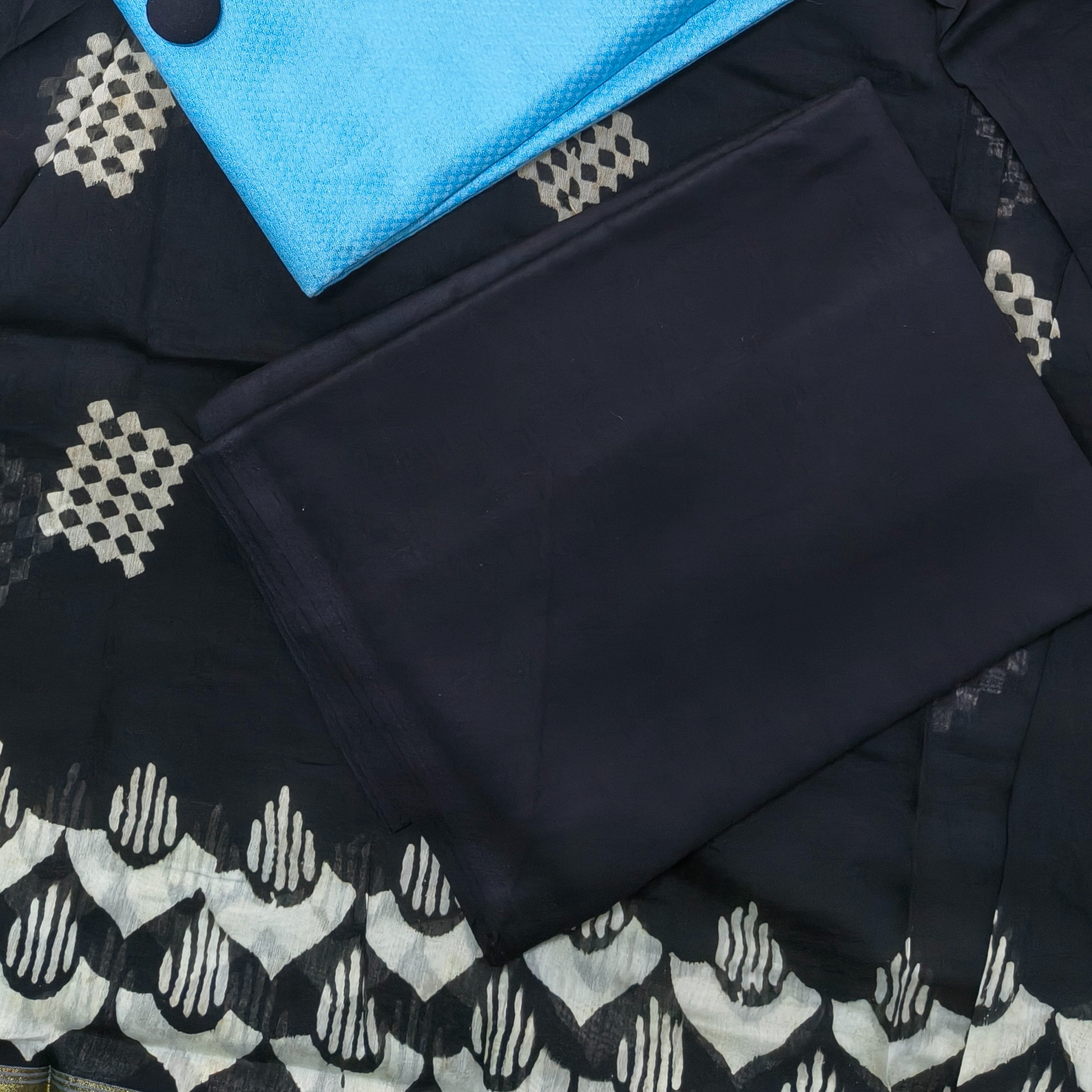 Sky Blue Button Detail Chudithar