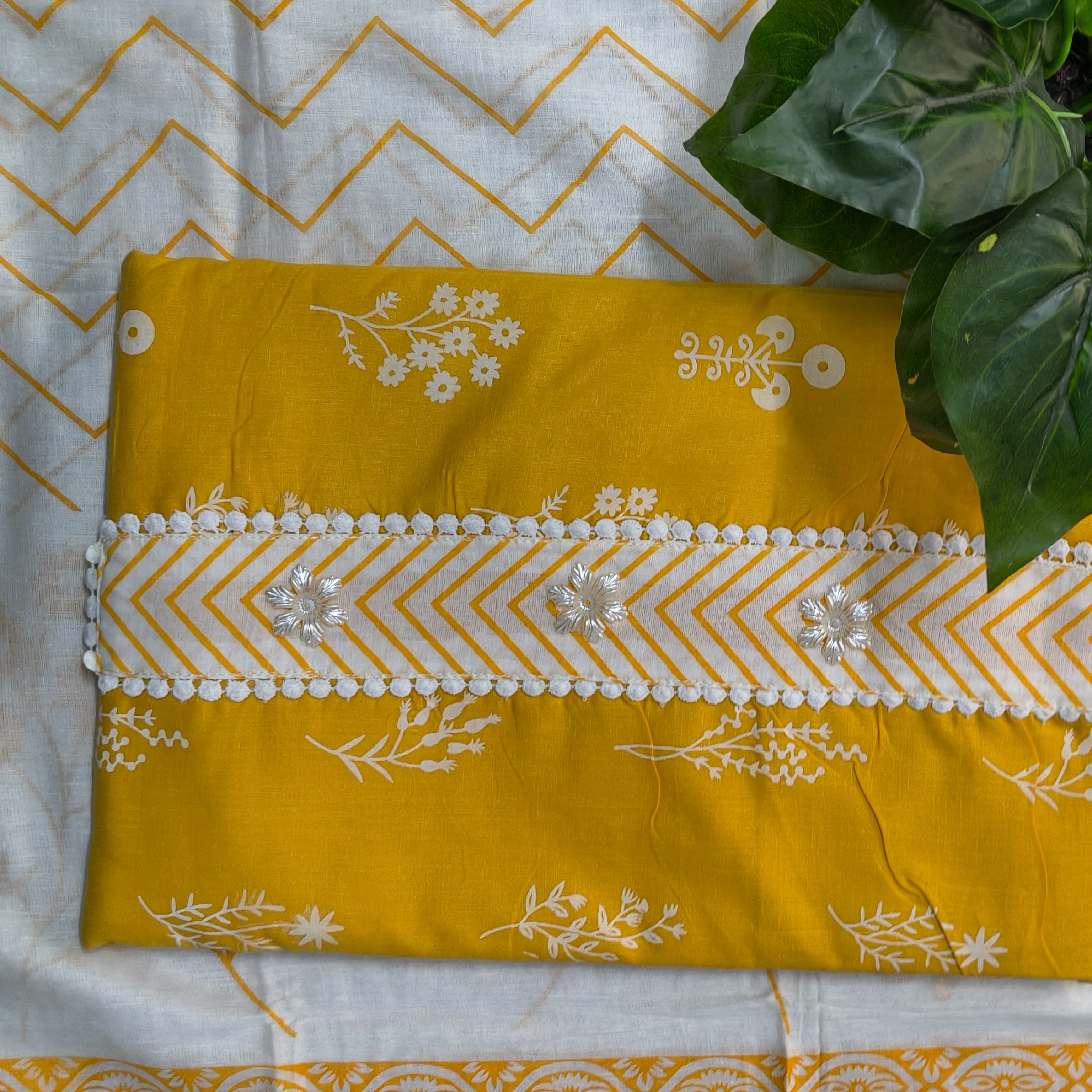 💛 Mustard Yellow Printed Chudithar