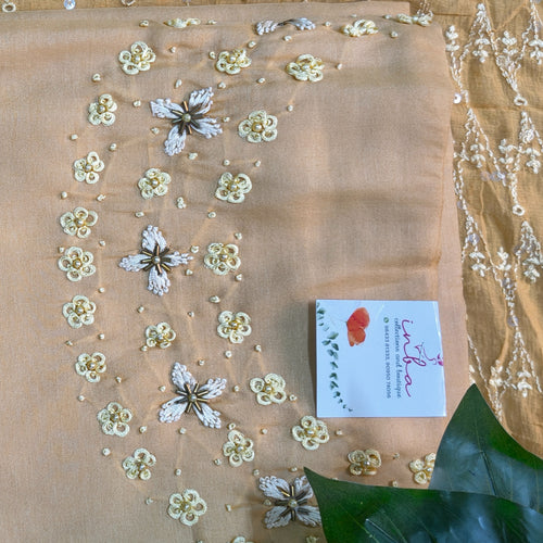 Beige Floral Embroidered Chudithar
