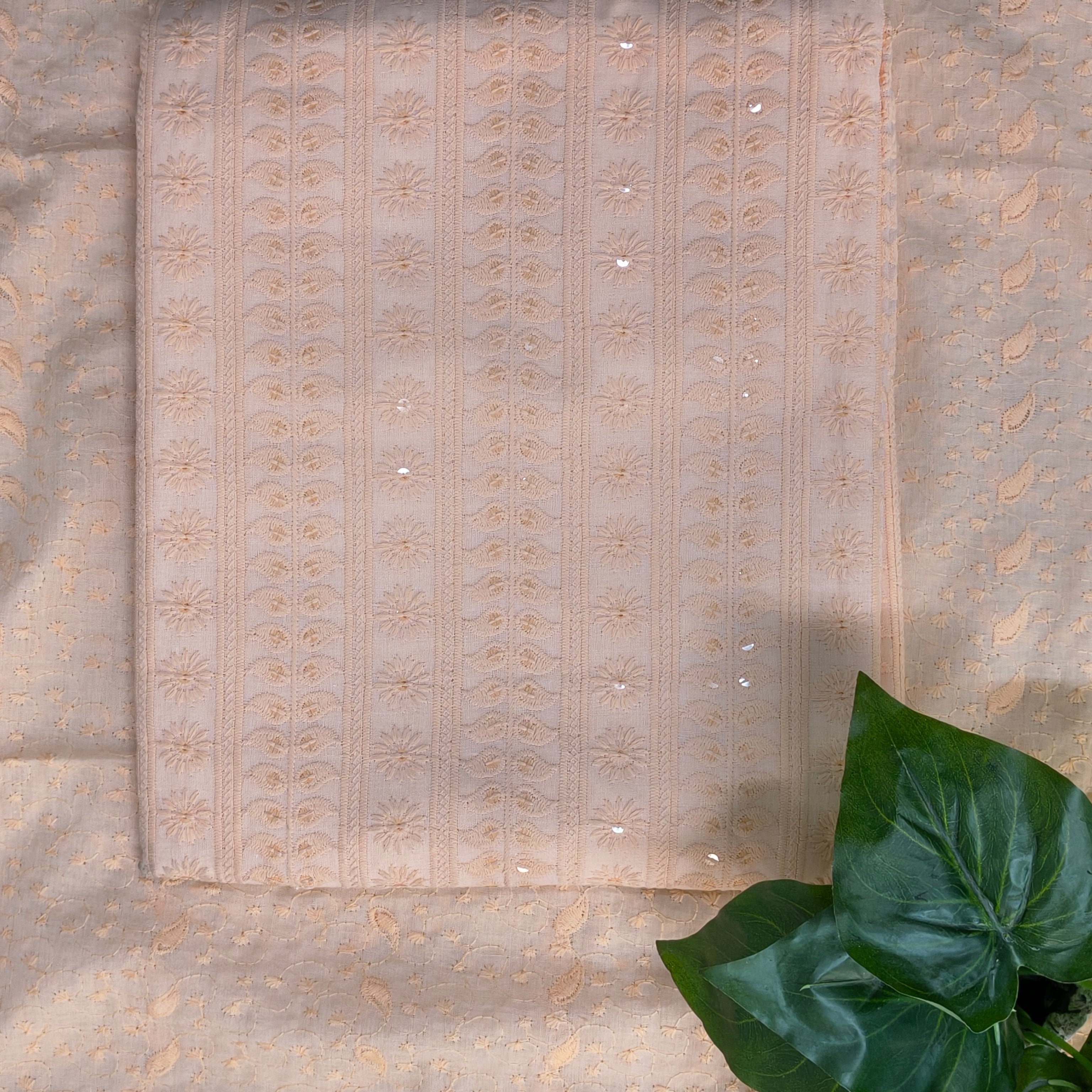 Peach Chikankari Style Chudithar