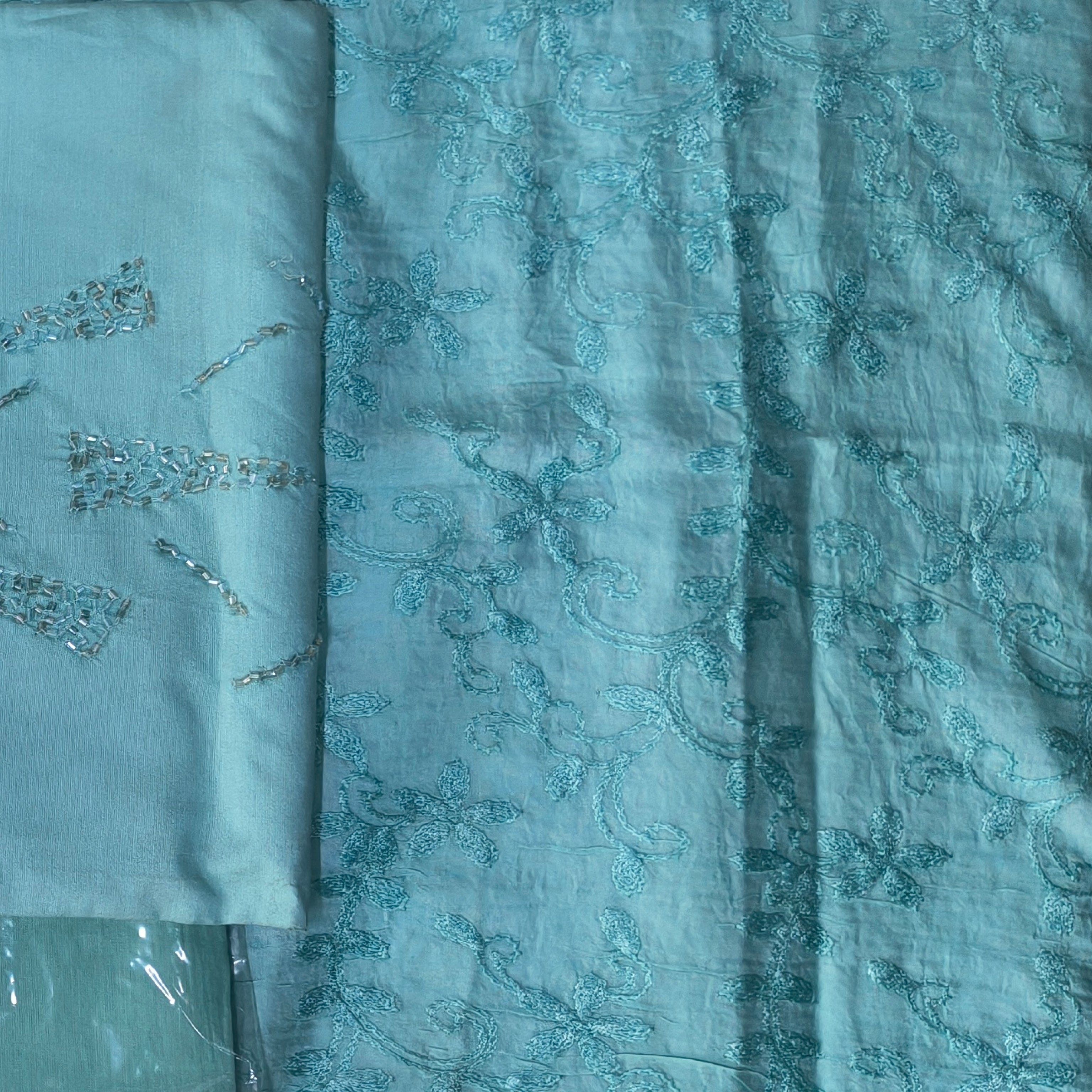 Ice Blue Embroidered Chudithar