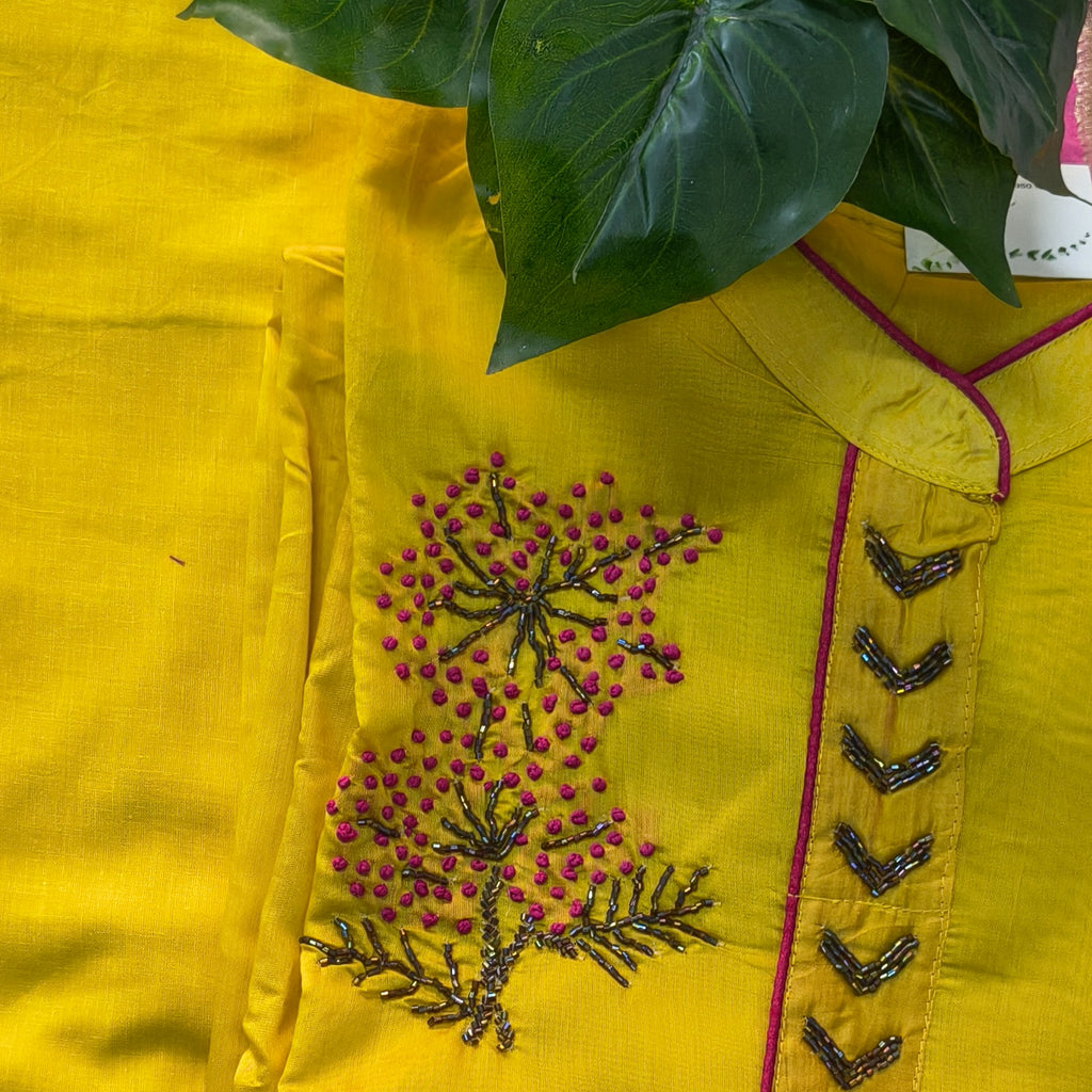 Mustard Yellow Cotton Chudithar