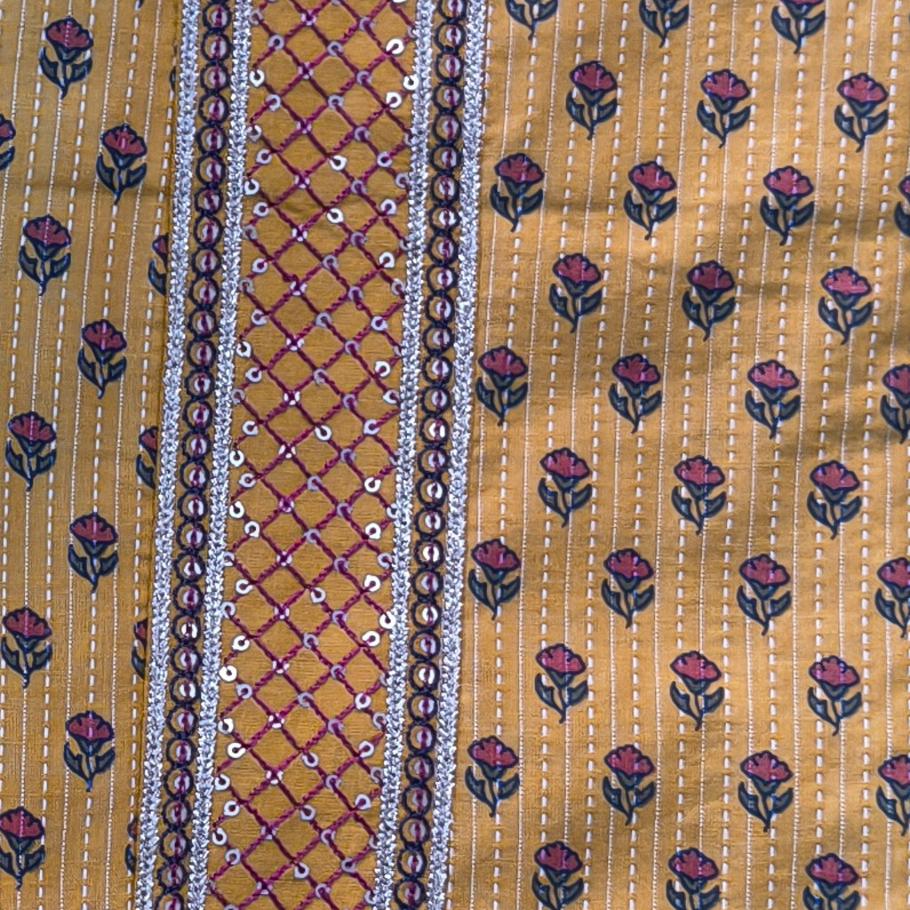 Mustard Floral Printed Chudithar