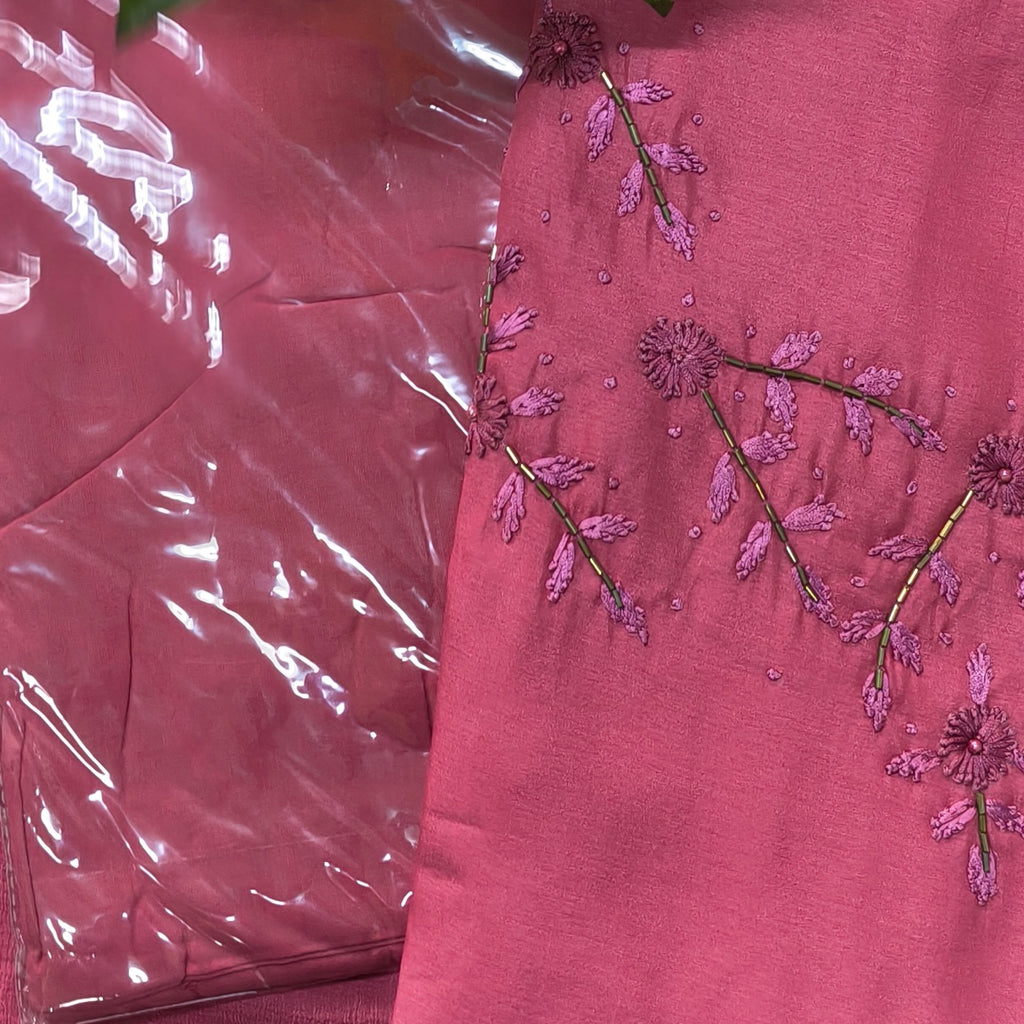 Rose Pink Embroidered Chudithar