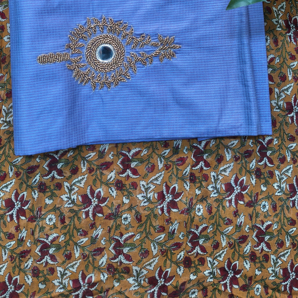 Lavender Blue Embroidered Chudithar