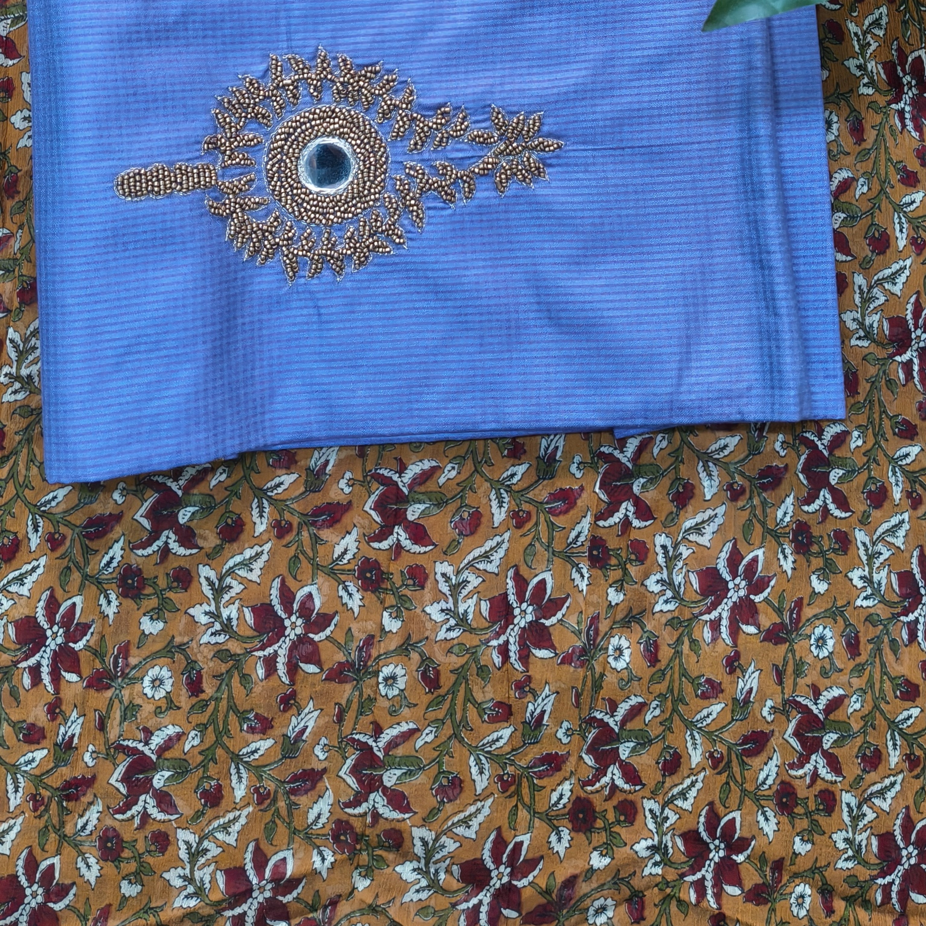 Lavender Blue Embroidered Chudithar
