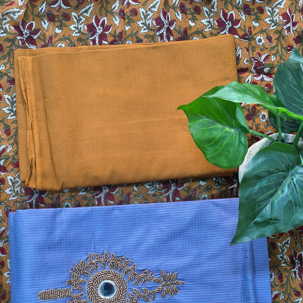 Lavender Blue Embroidered Chudithar