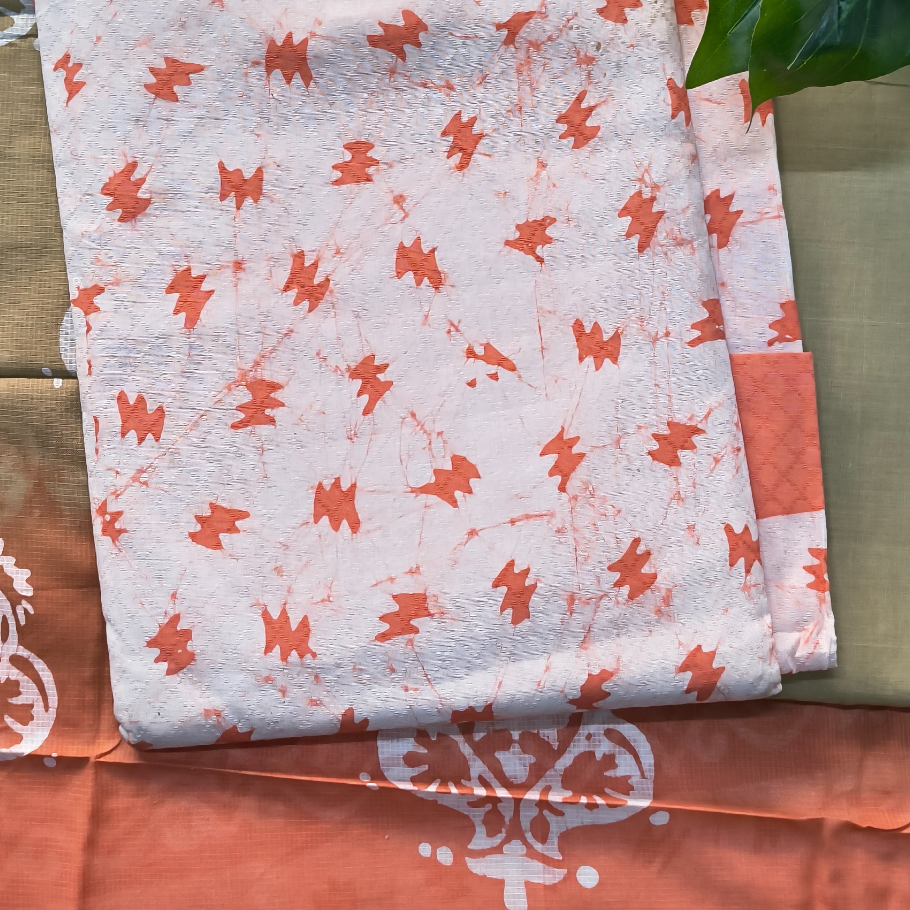 Peach & Beige Printed Chudithar