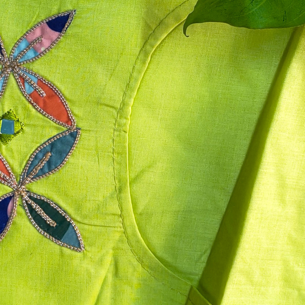Lime Green Cotton Chudithar