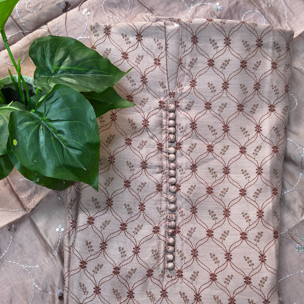 Taupe Brown Cotton Chudithar
