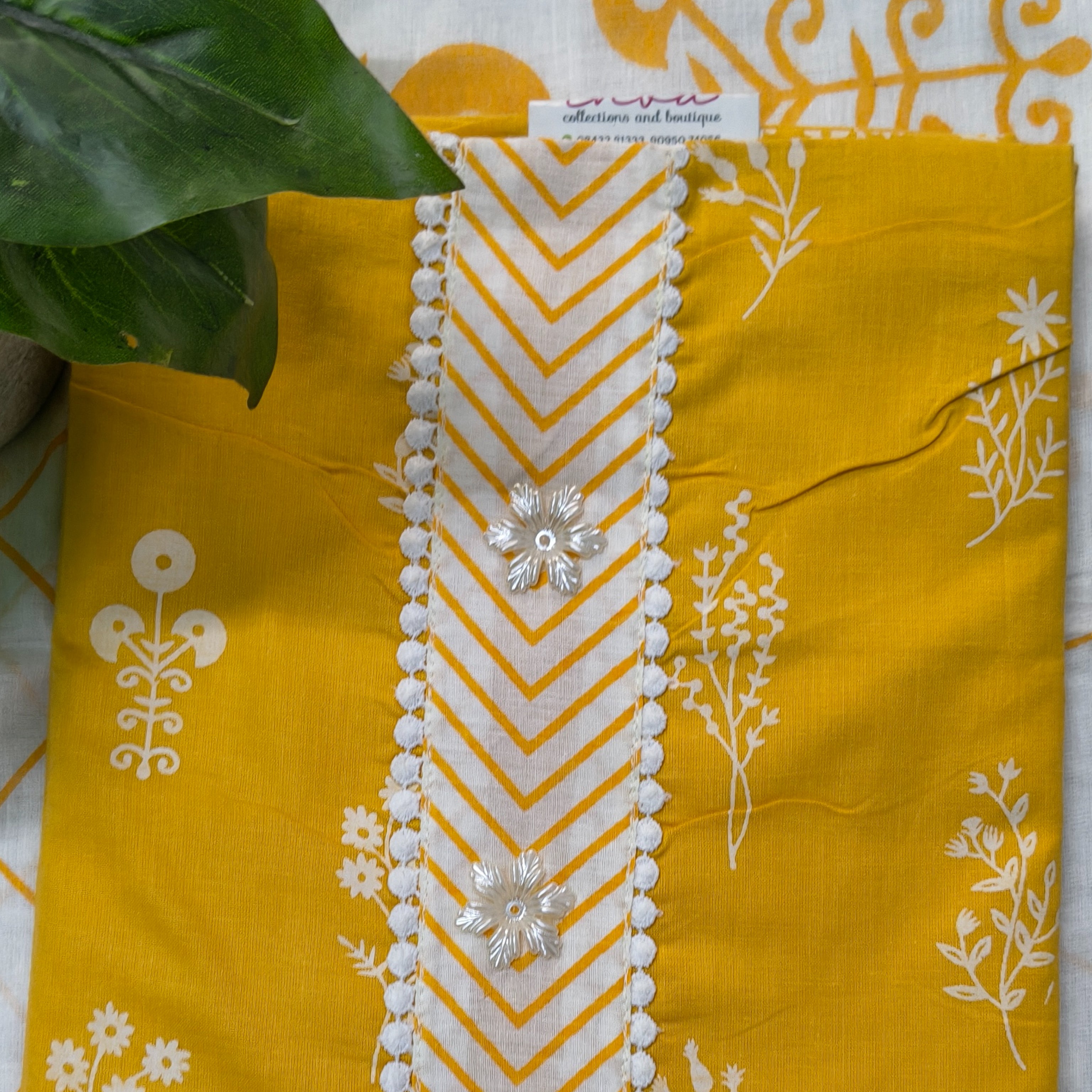 💛 Mustard Yellow Printed Chudithar