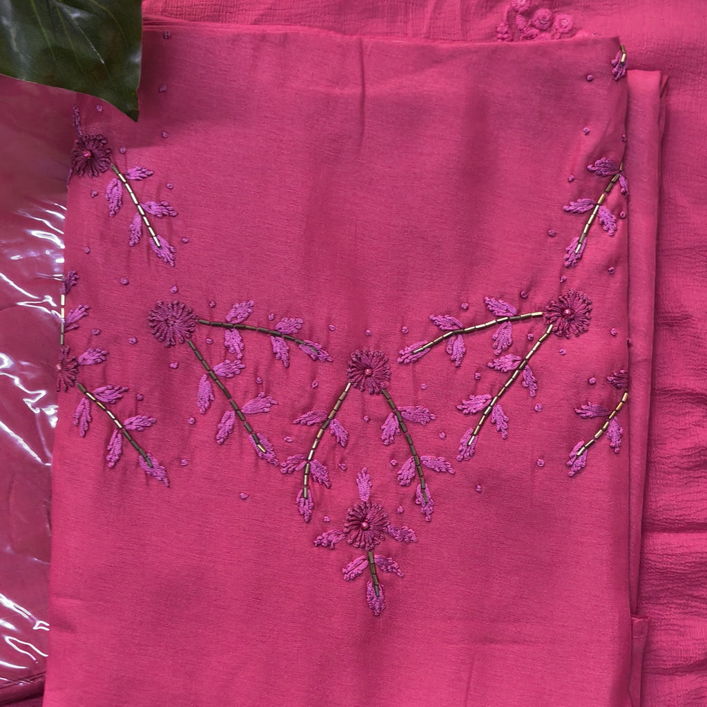 Rose Pink Embroidered Chudithar