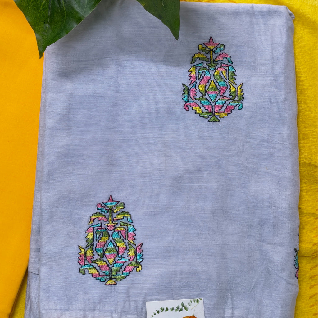 Soft Grey Multi-Color Motif Chudithar
