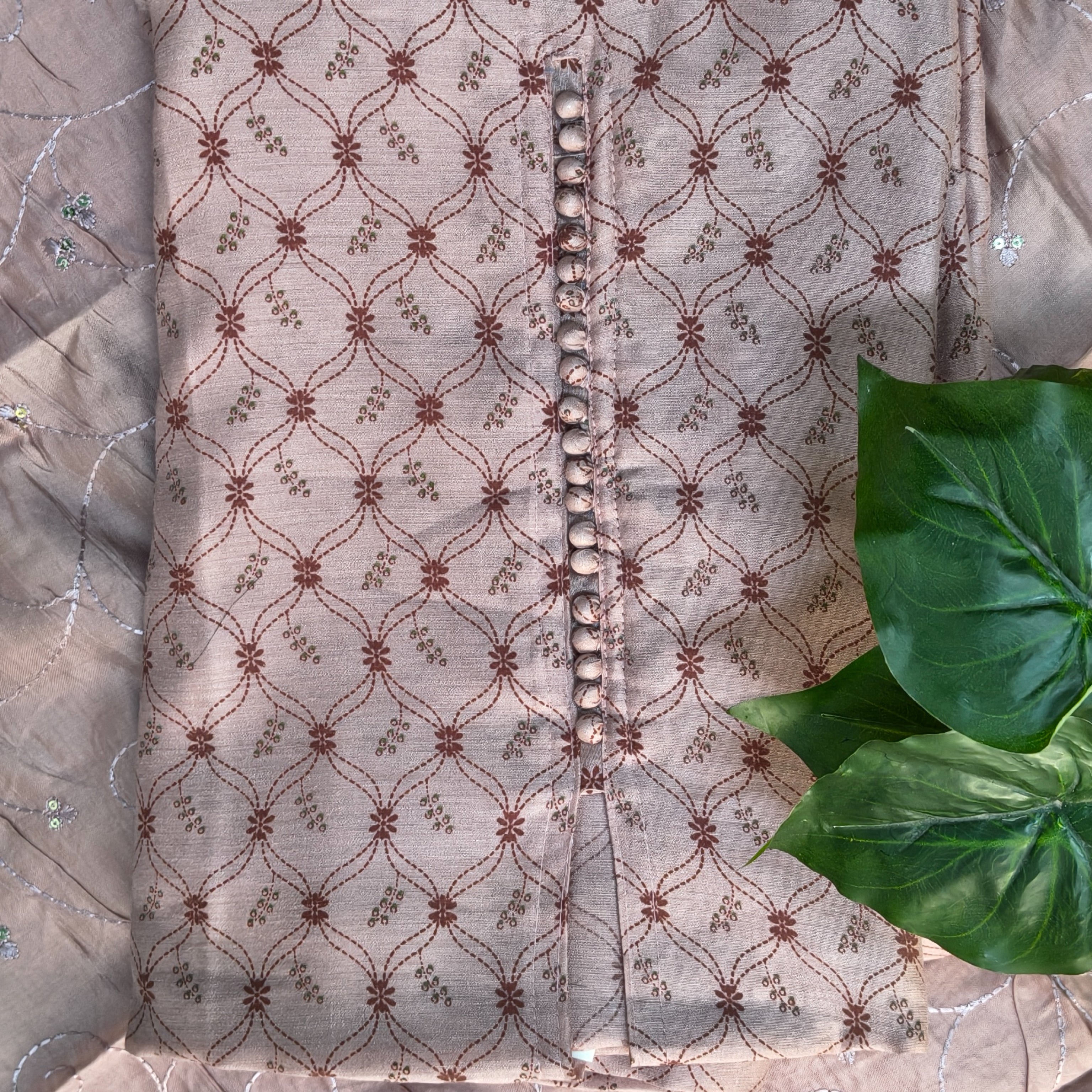 Taupe Brown Cotton Chudithar