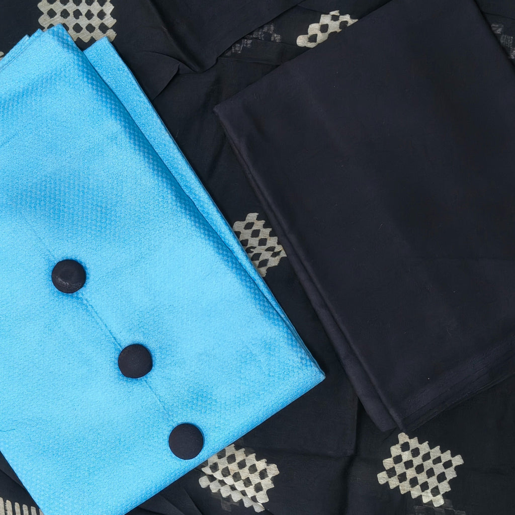 Sky Blue Button Detail Chudithar