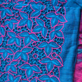 Teal Blue Floral Cutwork Chudithar