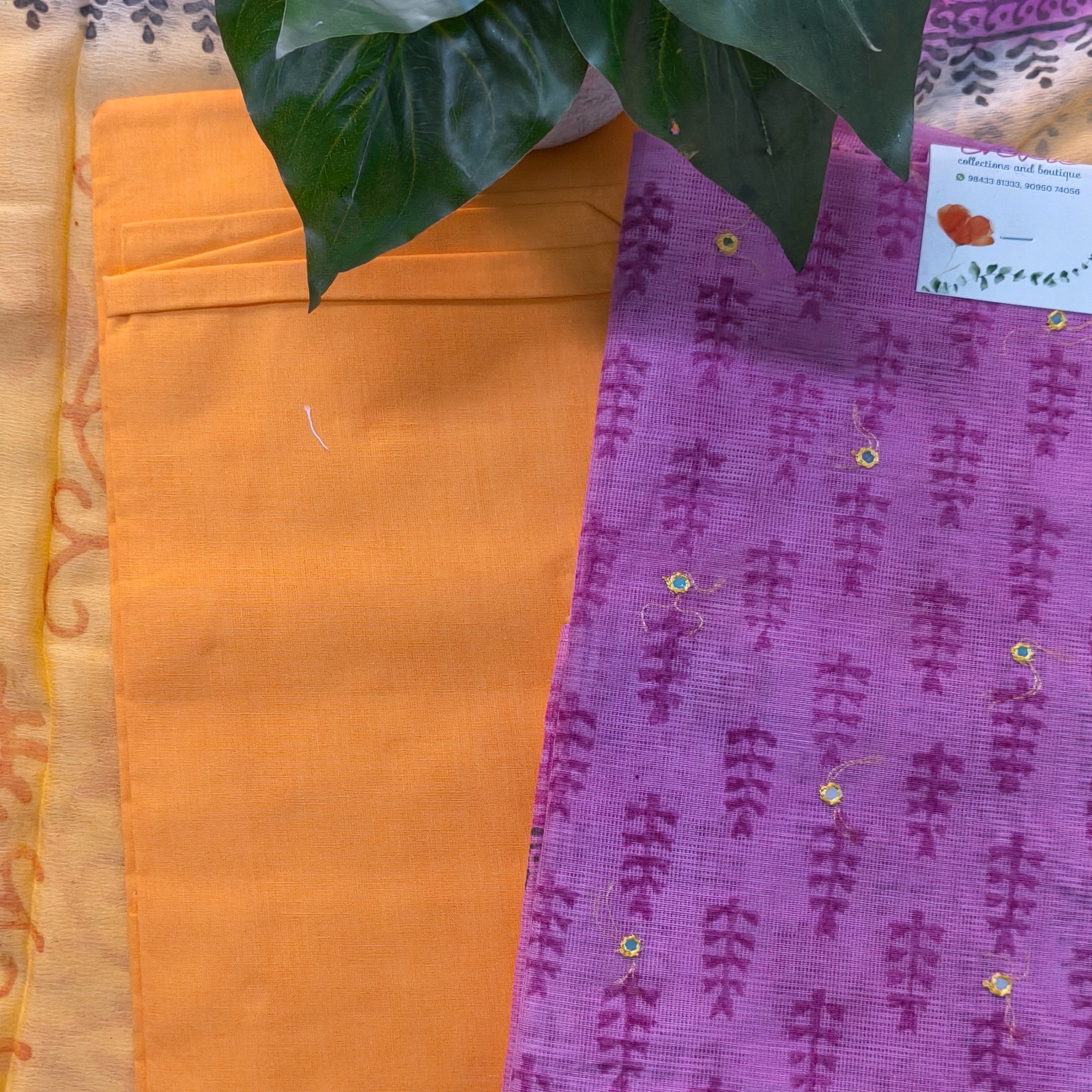 Purple & Orange Contrast Chudithar