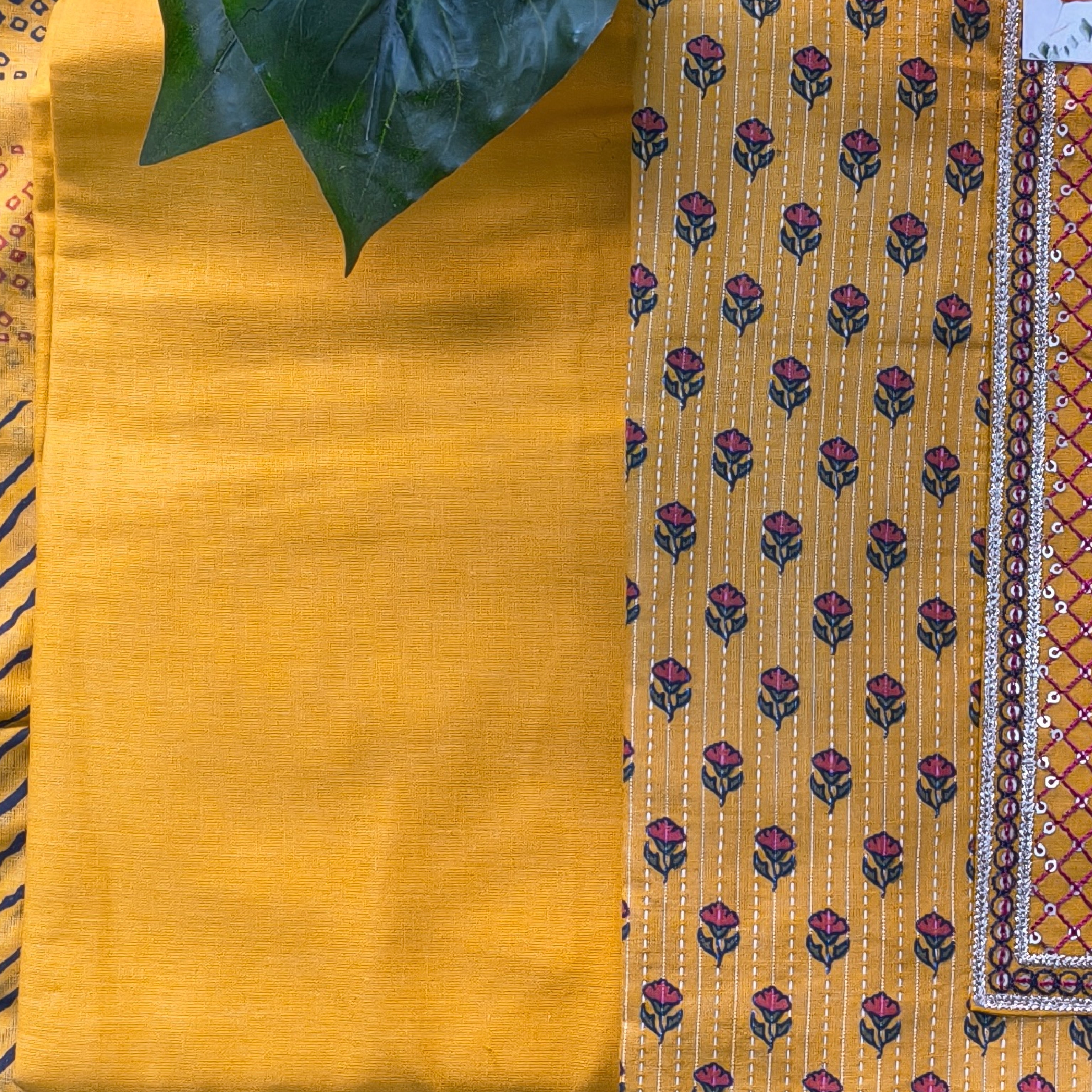 Mustard Floral Printed Chudithar