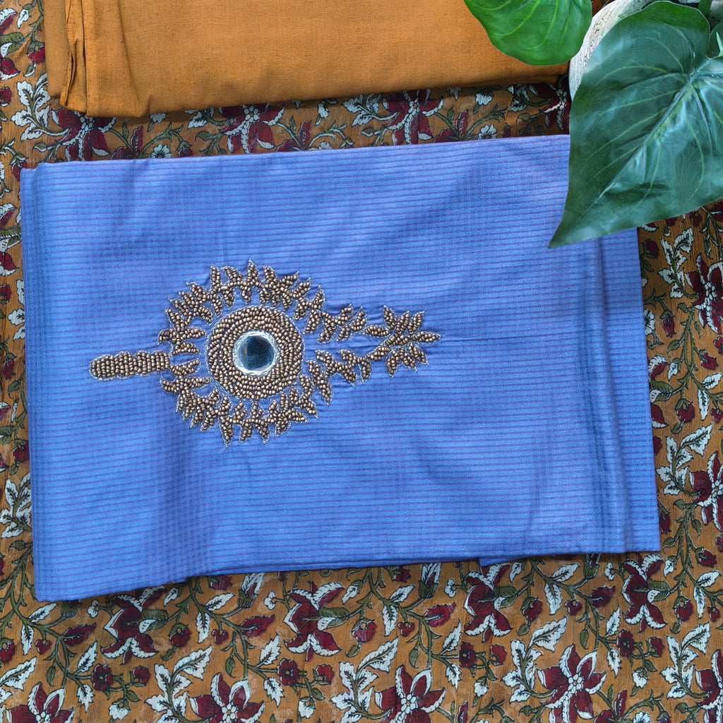 Lavender Blue Embroidered Chudithar