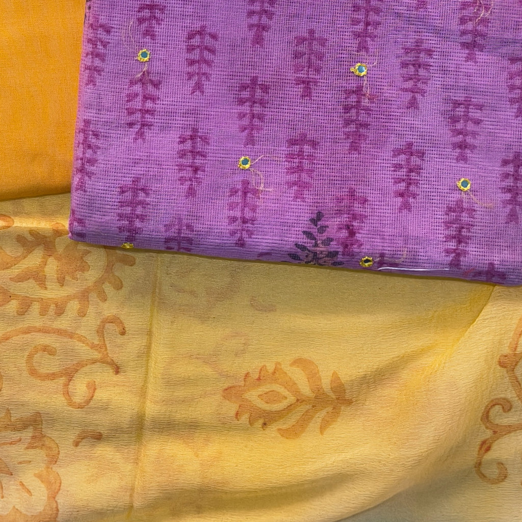 Purple & Orange Contrast Chudithar