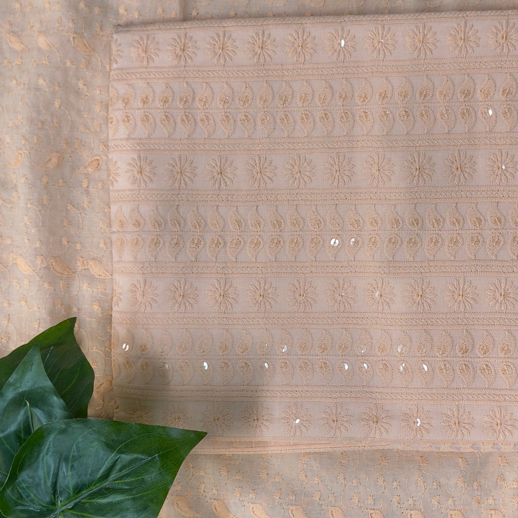 Peach Chikankari Style Chudithar