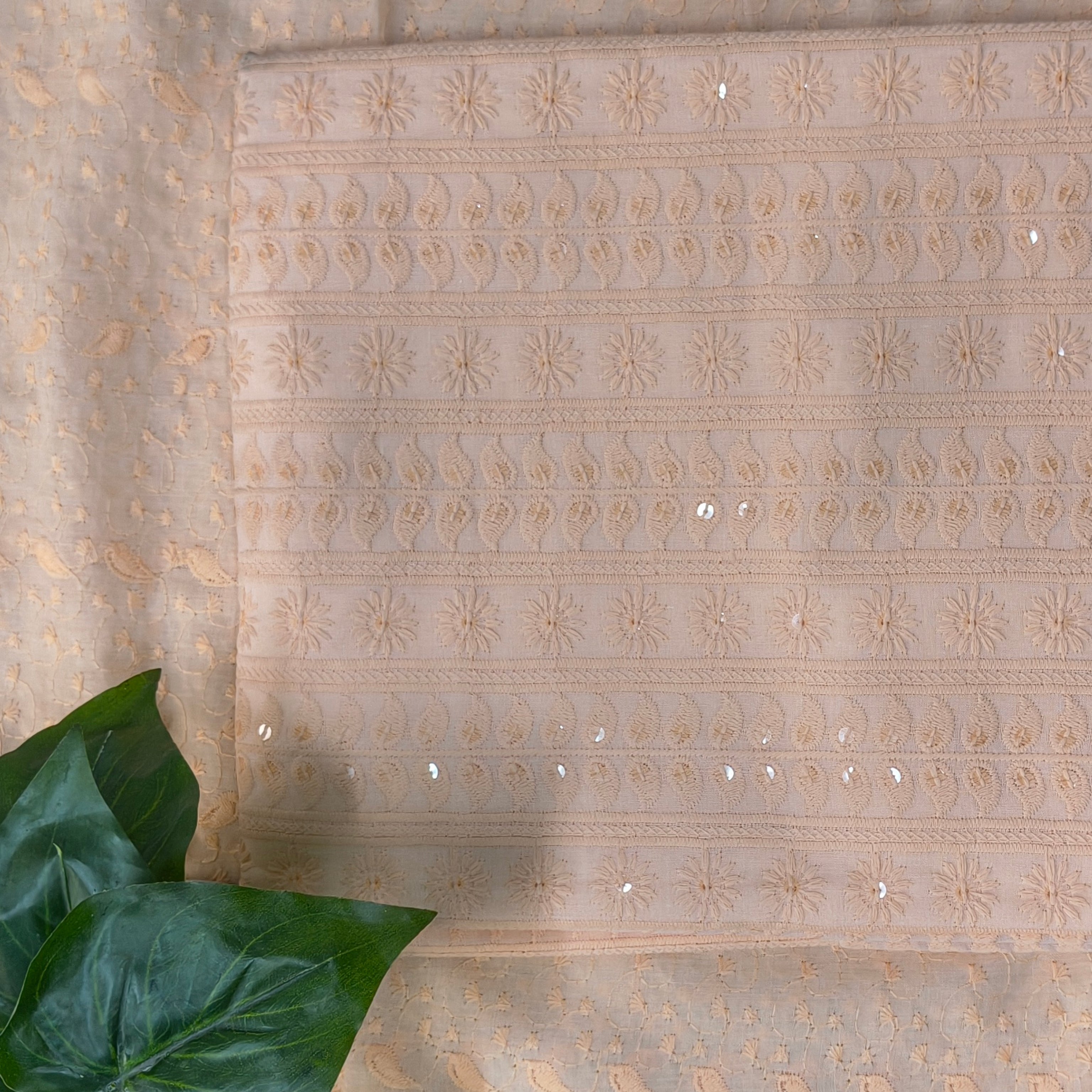 Peach Chikankari Style Chudithar