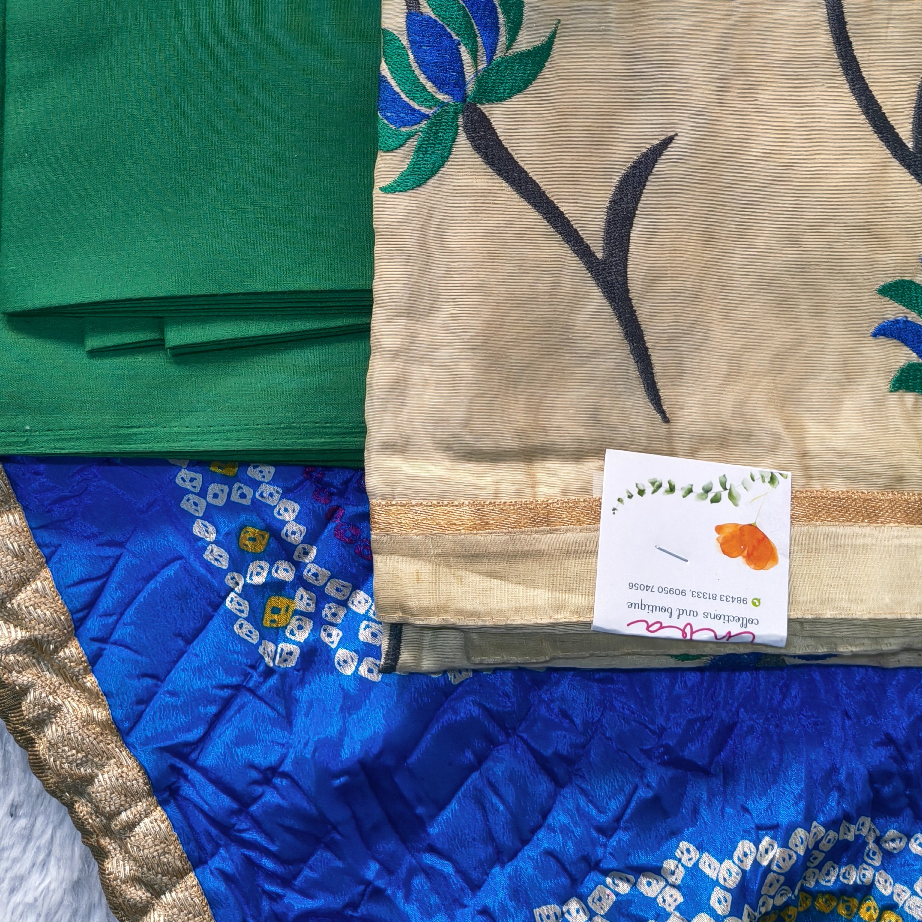 Cream Floral Embroidered Chudithar