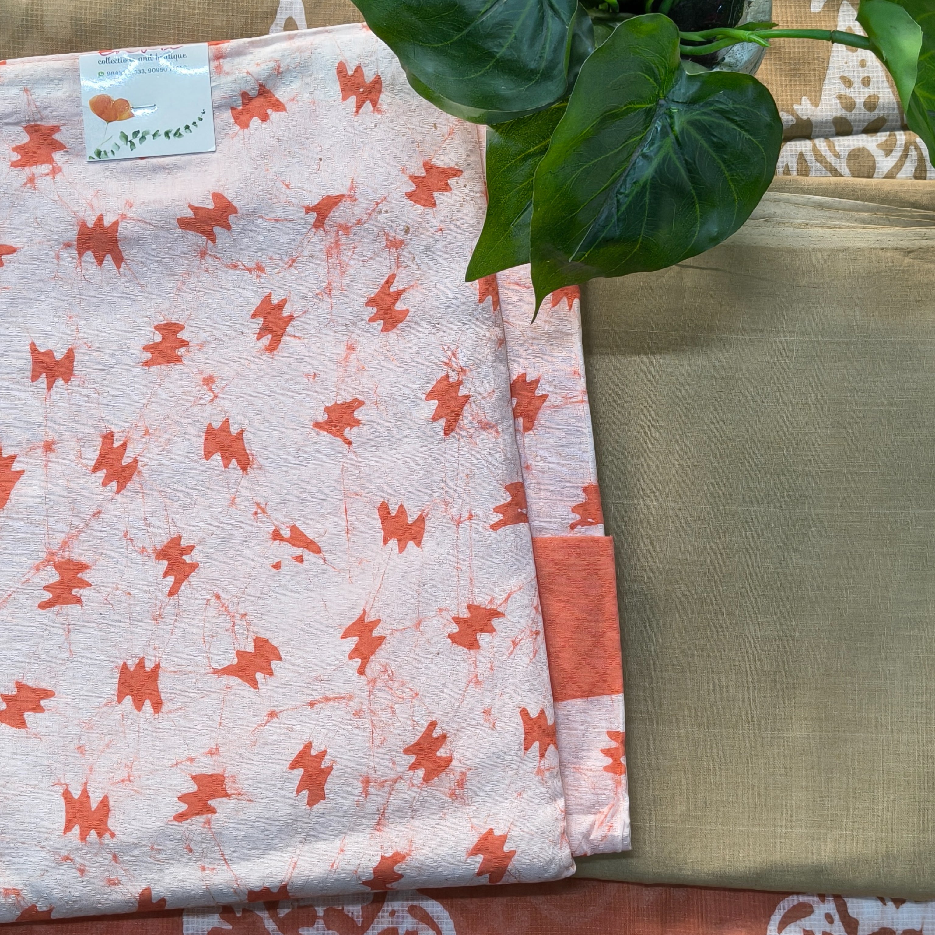 Peach & Beige Printed Chudithar