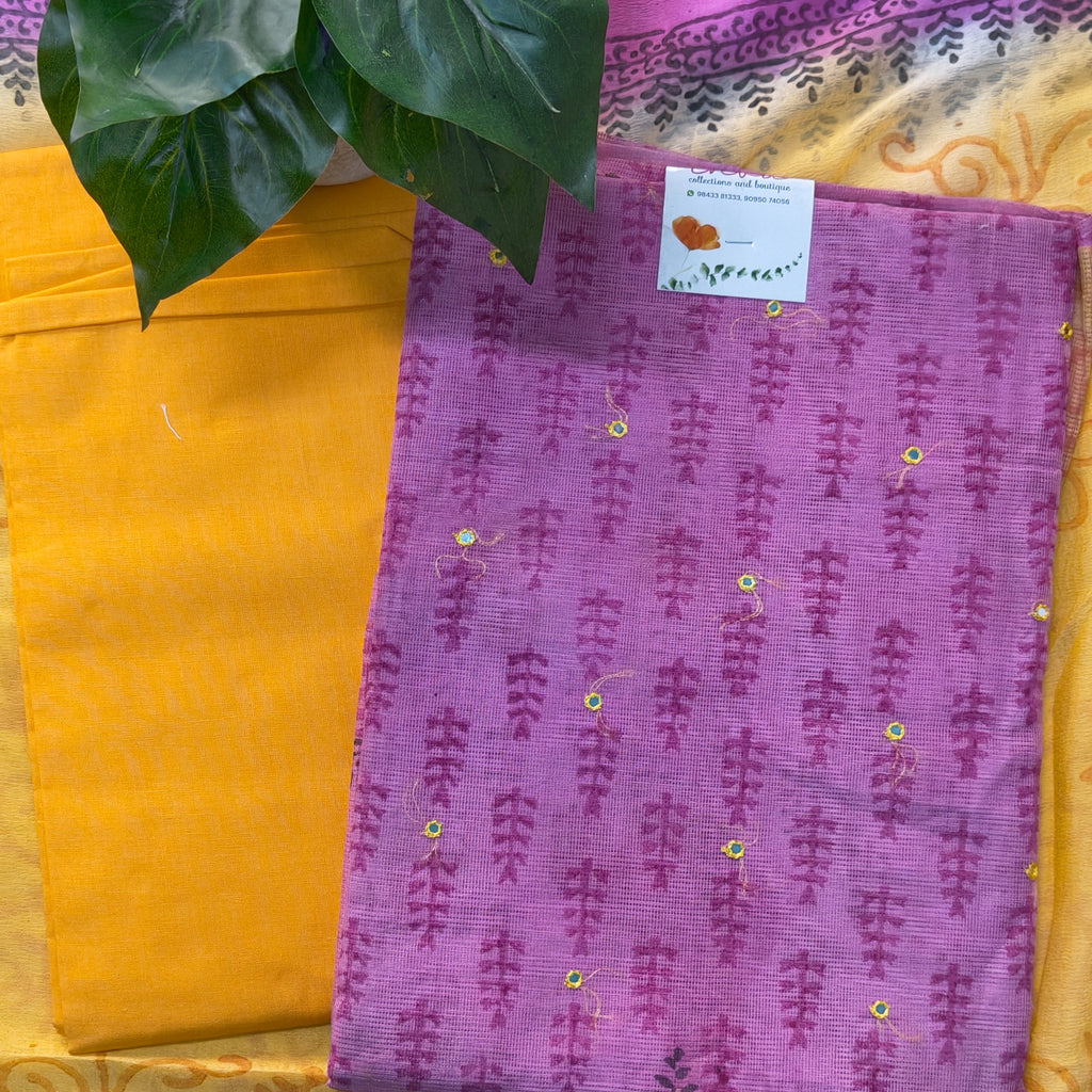 Purple & Orange Contrast Chudithar
