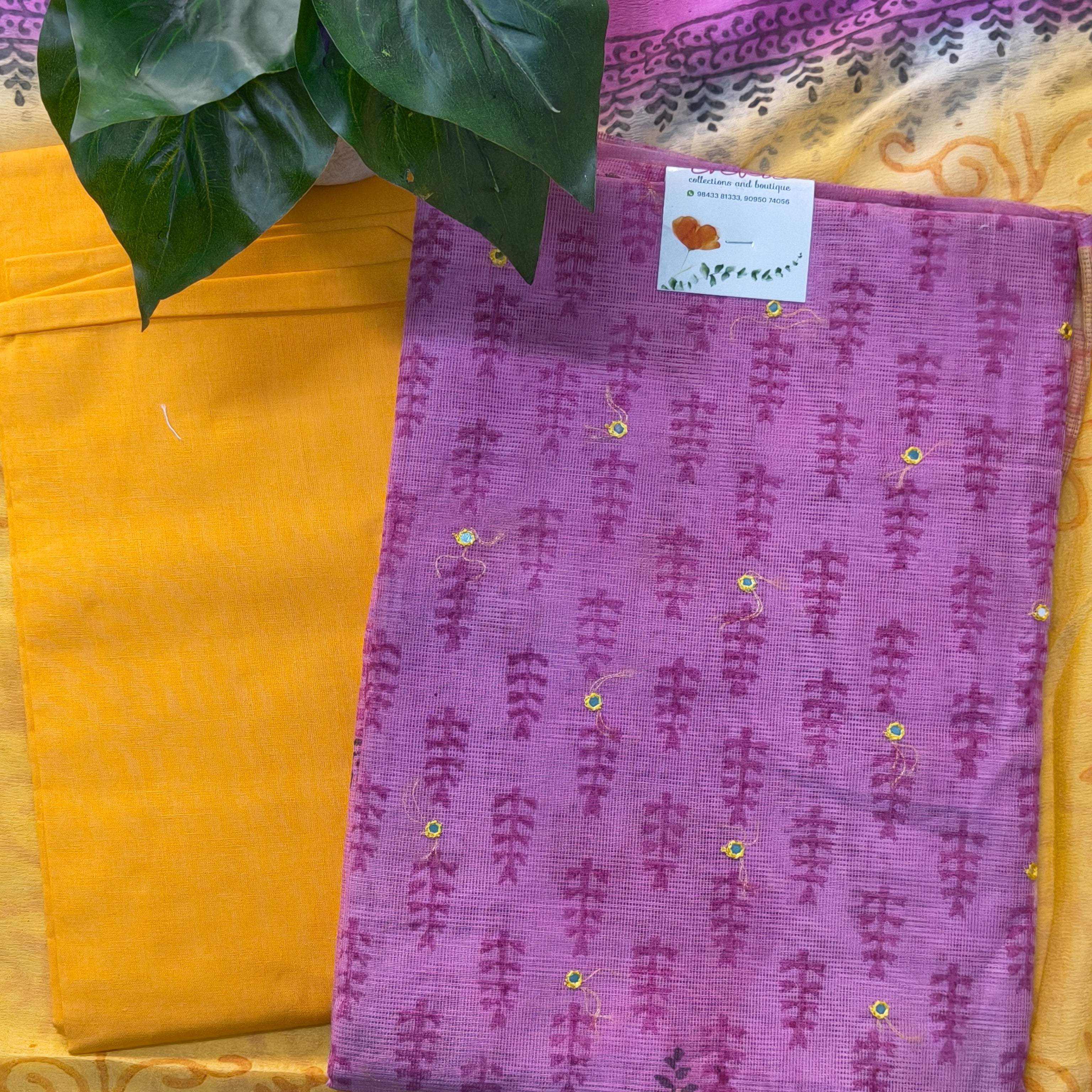 Purple & Orange Contrast Chudithar